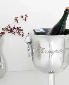 Dekorácie LuxD Dizajnový chladič šampanského Champagne 75 cm / strieborná