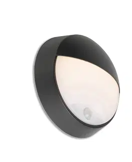 Vonkajsie nastenne svietidla Vonkajšie nástenné svietidlo čierne vrátane LED so snímačom pohybu IP54 - Hortus
