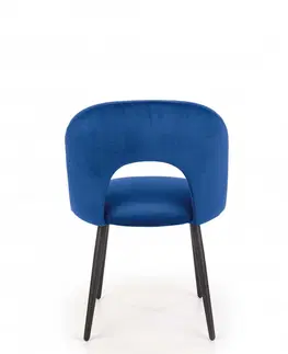 Jedálenské stoličky a kreslá Jedálenská stolička K384 zamat / čierna Halmar Sivá