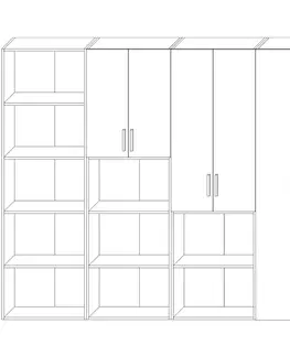Šatníkové skrine NABBI Jonson SU-600/768-2D policová dvojdverová skrinka biela