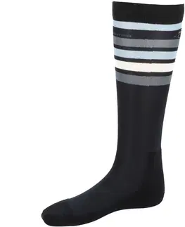 ponožky Jazdecké podkolienky SKS 100 čierne s bielymi a sivými pruhmi