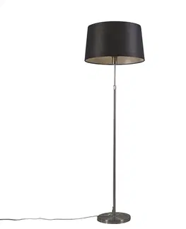 Stojace lampy Stojacia lampa oceľová s tienidlom čierna 45 cm nastaviteľná - Parte