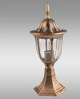 Záhradné stojace svietidlá retro Stojaca záhradná lampa Florencia ALU3118LP patina KS1