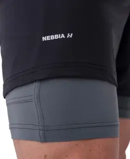 Pánske kraťasy a šortky Pánske šortky Nebbia 318 Grey - M