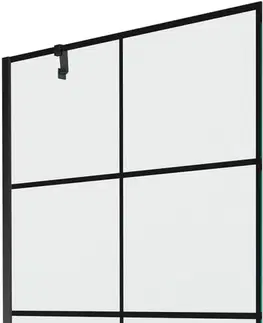 Sprchové dvere MEXEN/S - Next vaňová zástena FIX 100x150 cm, čierny dekor, czarny 895-100-000-00-77-70