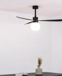 Stropné ventilátory so svetlom FARO BARCELONA Ventilátor Amelia Ball LED svietidlo čierna