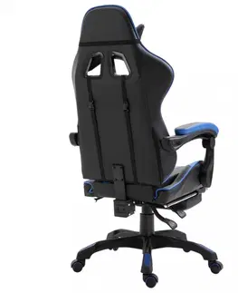 Kancelárske stoličky Herné kreslo s podnožkou umelá koža Dekorhome Sivá
