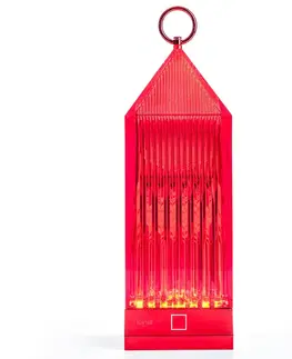 Vonkajšie dekoratívne svietidlá Kartell Kartell Lantern stolná LED lampa, červená IP54