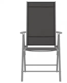 Záhradné jedálenské sety Záhradný bistro set 3 ks Dekorhome Čierna / sivá