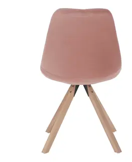 Jedálenské stoličky KONDELA Sabra jedálenská stolička ružová (Velvet) / buk