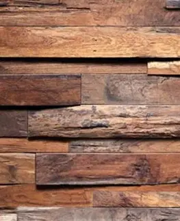 Tapety Samolepiaca fototapeta do kuchyne imitácia dreveného obkladu