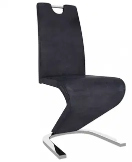 Jedálenské stoličky a kreslá Jedálenská stolička 2 ks umelá koža / chróm Dekorhome Cappuccino