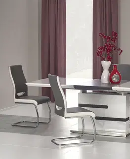 Jedálenské stoly HALMAR Monaco rozkladací jedálenský stôl biely lesk / sivá
