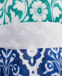 Deky Obojstranná baránková deka, modrá/zelená/vzor, 150x200cm, VILNUS TYP1
