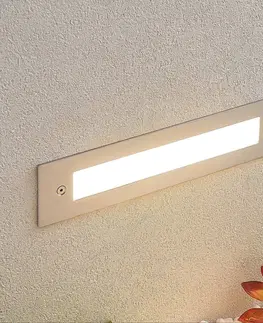 Vonkajšie zapustené svietidlá Lucande Nástenné svietidlo LED Roni, nerezová oceľ, 27 cm