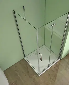 Sprchovacie kúty H K - Obdĺžnikový sprchovací kút MELODY 90x80 cm sa zalamovacím dverami vrátane sprchovej vaničky z liateho mramoru SE-MELODYB89080 / SE-ROCKY9080