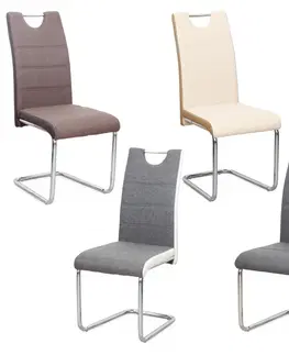 Jedálenské stoličky KONDELA Izma jedálenská stolička sivá / biela / chrómová