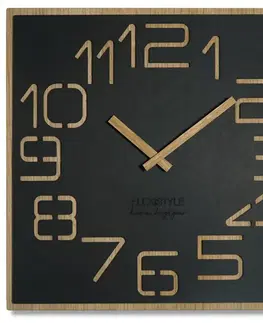 Hodiny Drevené nástenné hodiny Digits z120-1matd-dx 40 cm, čierne