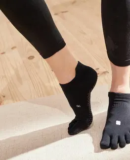 ponožky Ponožky na jogu 5 prstov protišmykové čierne