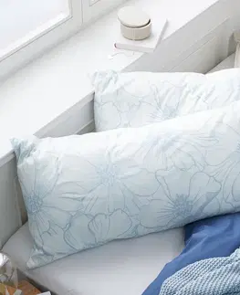 Pillowcases & Shams Obliečky na vankúš z renforcé, 2 ks, modro-biele s celoplošnou kvetinovou potlačou