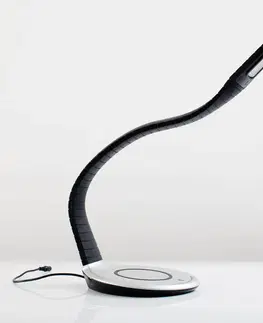 Stolové lampy na písací stôl Trae TRAE Luni stolná LED lampa, Qi, 5 000 K čierna