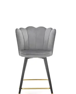 Barové stoličky HALMAR H-106 barová stolička sivá / čierna / zlatá