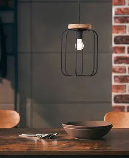 Závesné svietidlá Brilliant Závesná lampa Tosh s dreveným detailom, 1-pl.