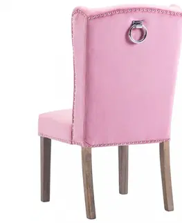 Jedálenské stoličky a kreslá Jedálenská stolička 4 ks zamat / kaučukovník Dekorhome Modrá