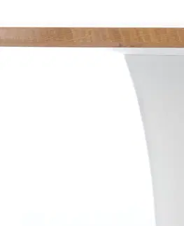 Jedálenské stoly HALMAR Sting okrúhly jedálenský stôl dub zlatý / biela