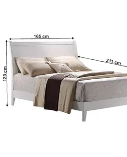 Postele KONDELA Java 1 160 manželská posteľ s roštom biela