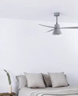 Stropné ventilátory so svetlom FARO BARCELONA Stropný ventilátor Amelia Cone, LED svietidlo sivá