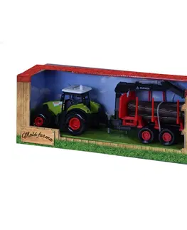 Hračky - dopravné stroje a traktory RAPPA - Traktor plastový so zvukom a svetlom s vlečkou a chapadlom
