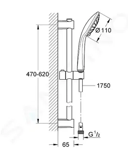 Kúpeľňa GROHE - Vitalio Joy Set sprchovej hlavice, 2 prúdy, tyče a hadice, chróm 27326000