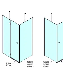 Sprchové dvere POLYSAN - FORTIS štvorcová sprchová zástena 800x800 L varianta FL1080LFL3580
