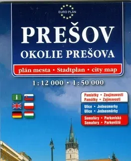 Turistika, skaly Prešov a okolie-plán mesta 1:12000 - Kolektív autorov