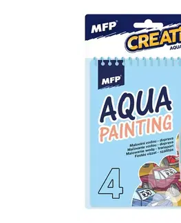 Kreatívne a výtvarné hračky RAPPA - Maľovanie vodou 4C - Blok 15x19cm so špirálou 4 listy + štetec