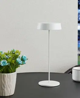 Vonkajšie osvetlenie terasy Lucande Lucande Tibia stolná LED lampa, USB, biela