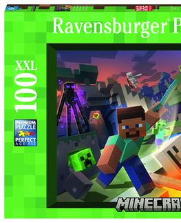 XL dieliky Ravensburger Puzzle Minecraft: Monštrá z Minecraftu 100 XXL Ravensburger