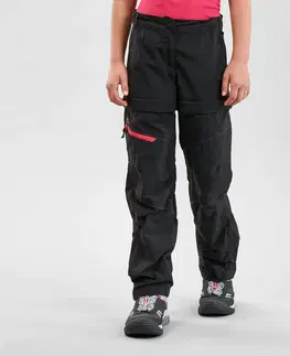 nohavice Detské odopínateľné turistické nohavice MH500 7-15 rokov čierne