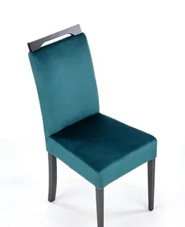 Jedálenské stoličky HALMAR Clarion 2 jedálenská stolička čierna / tmavozelená