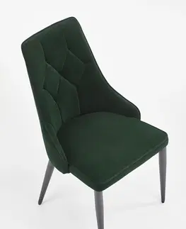Jedálenské stoličky HALMAR K365 jedálenská stolička tmavozelená / čierna