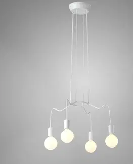 Moderné lampy do obývačky Basso Závesné svietidlo 4x40w E27 Biela matná