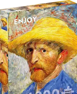 1000 dielikov Enjoy Puzzle Vincent Van Gogh: Self-portrait with a Straw Hat 1000 Enjoy