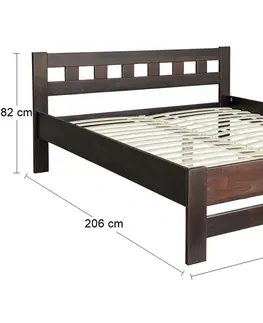 Postele NABBI Vulcano WB-140 drevená manželská posteľ s roštom 140x200 cm orech