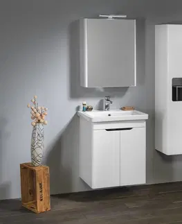 Kúpeľňa SAPHO - ELLA umývadlová skrinka 56,5x65x43cm s umývadlom CITY, 2x dvierka, biela (70065) EL065-3030-01
