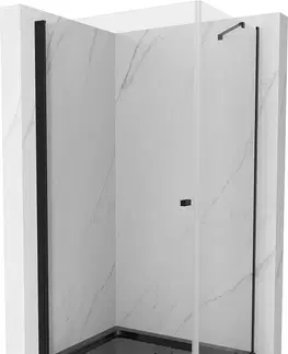 Vane MEXEN/S - Pretória sprchovací kút 100x80, transparent, čierna + sprchová vanička vrátane sifónu 852-100-080-70-00-4070B