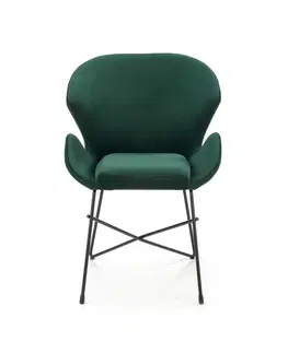 Jedálenské stoličky a kreslá Jedálenské kreslo K458 Halmar Tmavo zelená