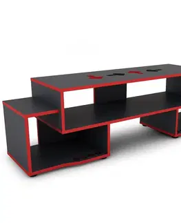 Stoly TV stolík Matrix 140 grafit/červená