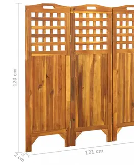Paravány Paraván akáciové drevo Dekorhome 161x170 cm (4-dielny)