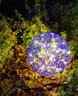 Vonkajšie dekoratívne svietidlá STAR TRADING LED 3D dizajnová guľa Galax Fun, Ø 30 cm, modrá